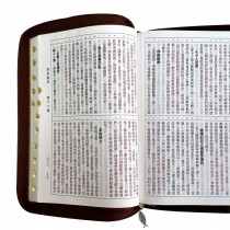 (已絕版)聖經-和合大字真皮紅字索引拉練(花紋/金)