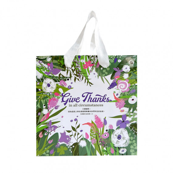 手提袋(小/嫩綠)-凡事謝恩