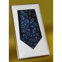 五餅二魚織花領帶(深藍色)